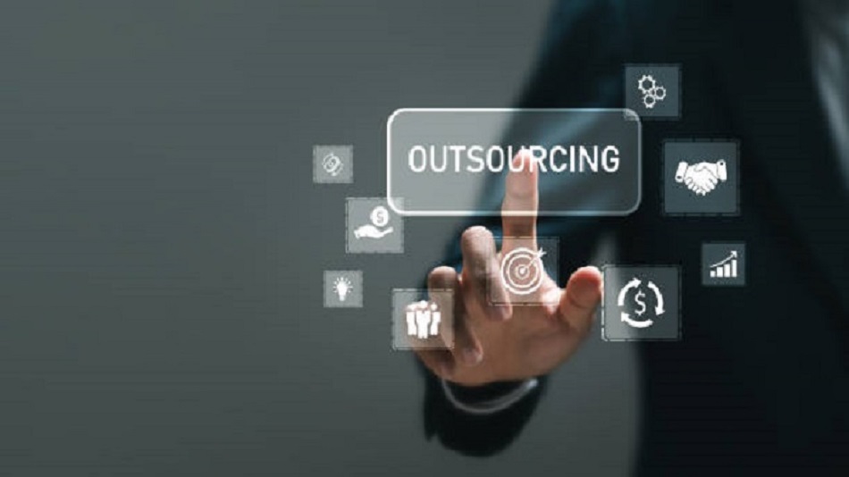 un homme d'affaires anonymes et l'illustration de l'outsourcing - cotation téléphonique - Optiserv